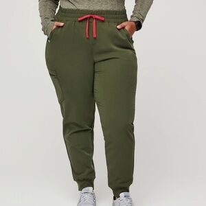 Figs Dark Olive high waisted scrub bottoms